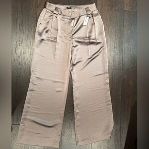 Express Satin Wide-Leg Pants in Taupe